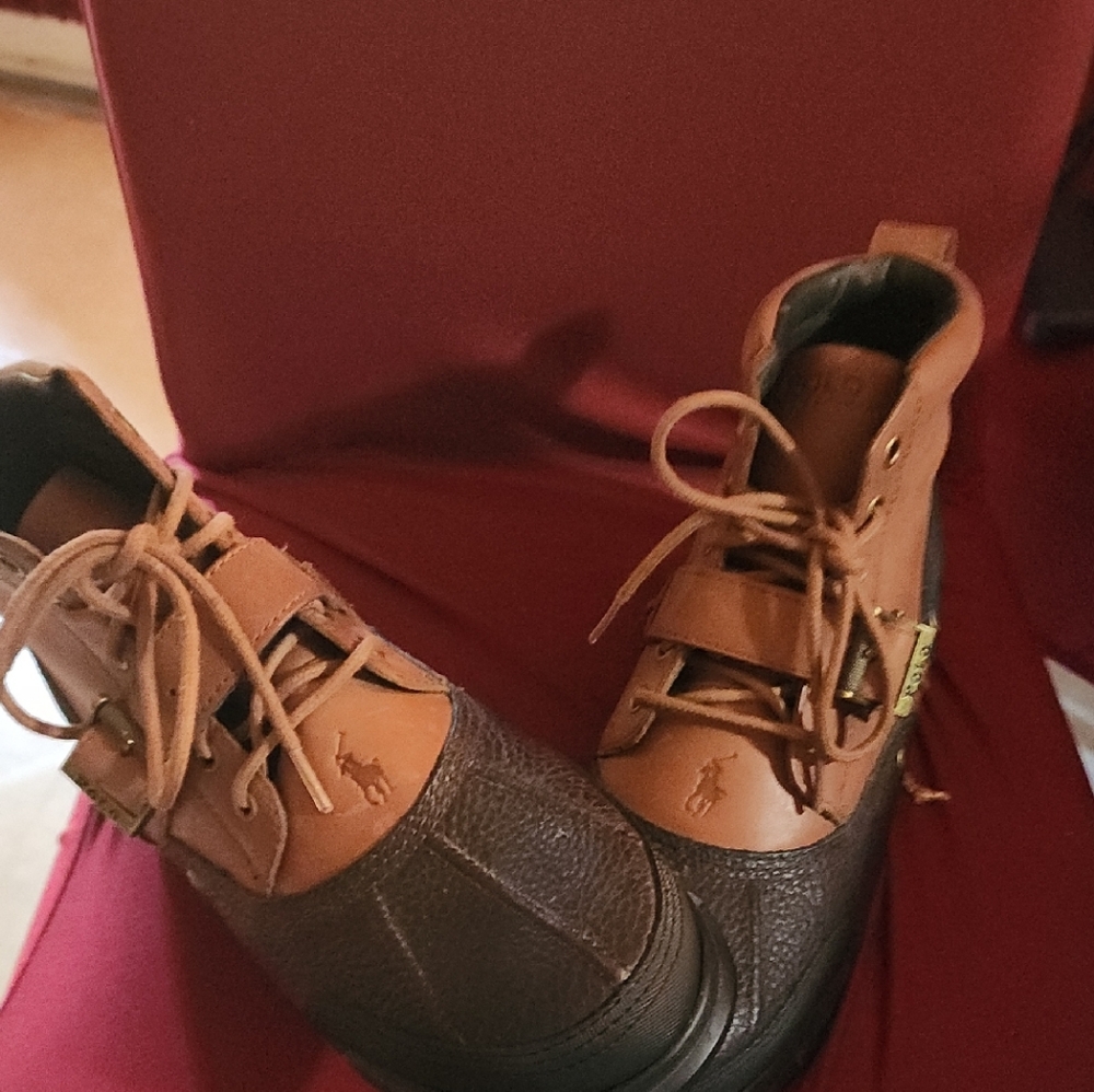 Ralph Lauren Two-Tone Oslo Leather Polo Boots